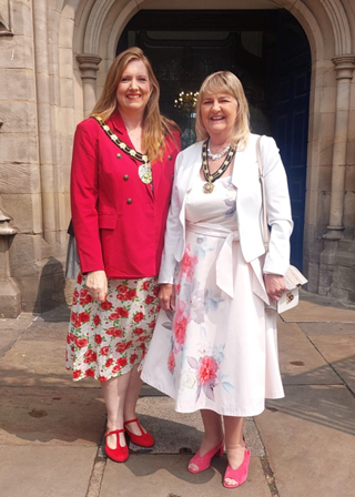 Chair Cllr Angela Archer and her Consort, Sue Taylor