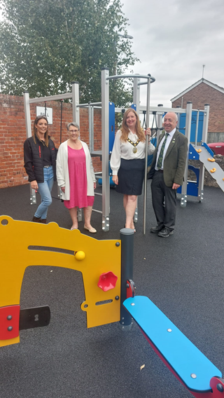 Cllr Angela Archer and Sue Taylor at Melbourne Play Area - August 2025