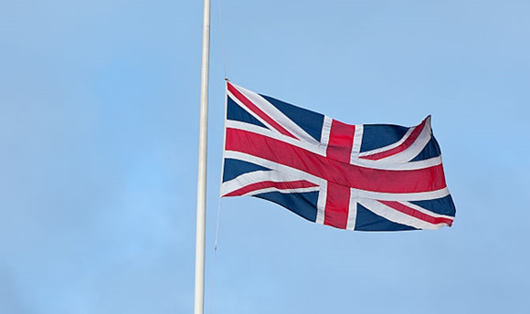 Union flag half mast