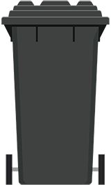 black lidded bin