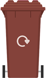 brown lidded bin