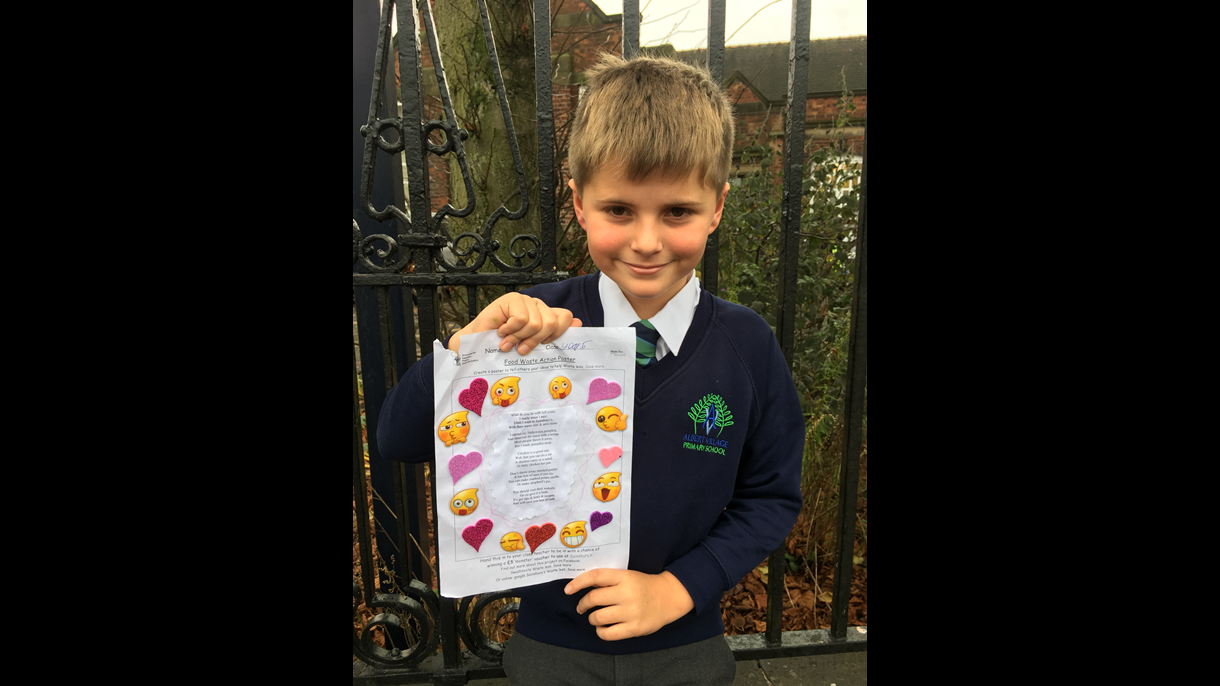 Jake Dolman with his winning Waste less, Save more poem