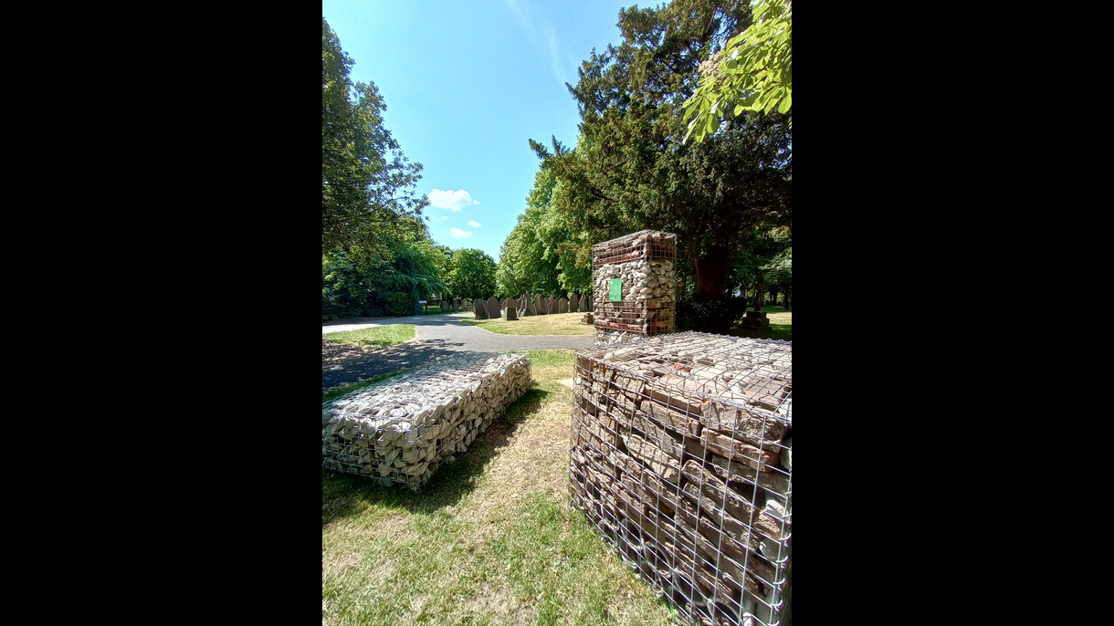 Church Gresley Cemetery Gabions